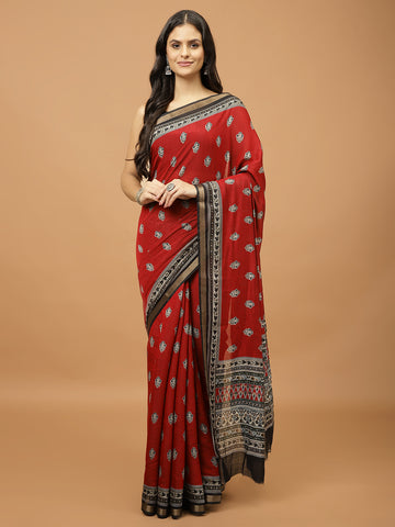 Floral Printed Cotton Saree