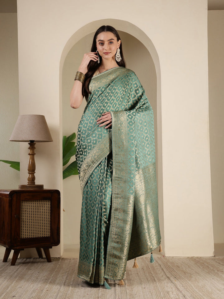 Woven Design Satin Saree