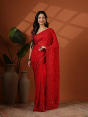 Embroidered Georgette Saree