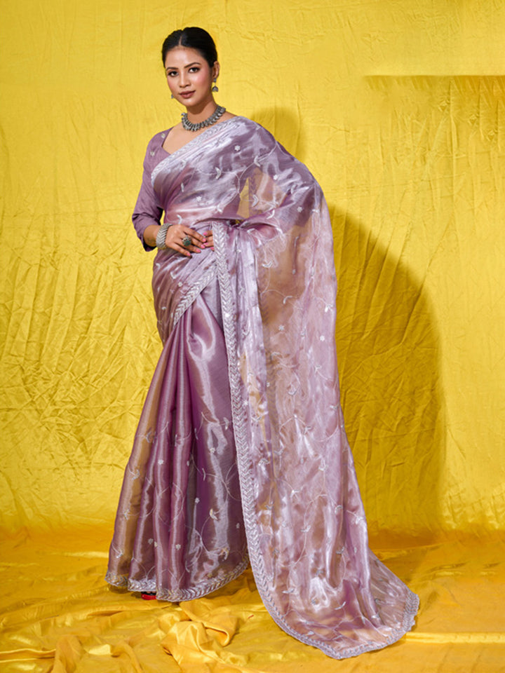 Embroidered Chiffon Saree