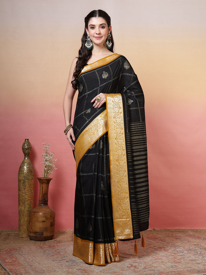 Abstract Printed Art Silk Saree