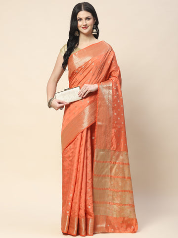 Zari Border Booti Woven Handloom Saree