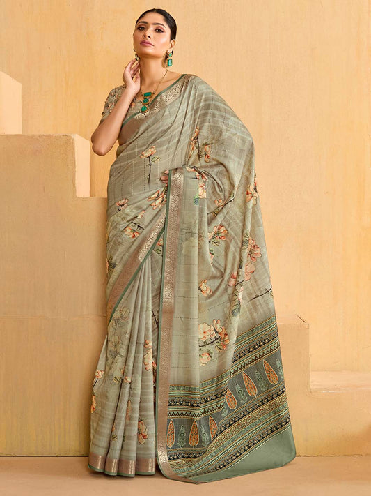 Digital Printed Art Silk Saree