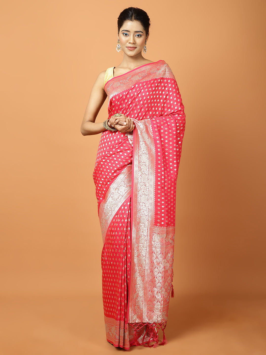 Stone Work Satin Woven Saree