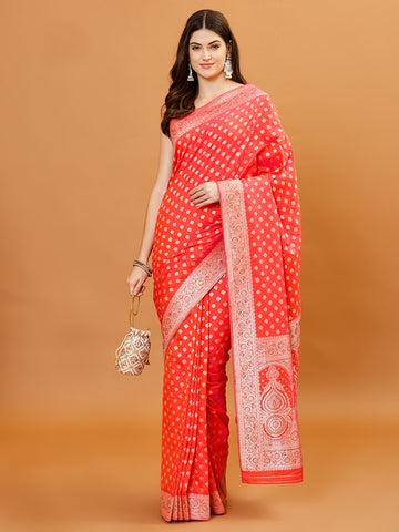 Zari Border Banarasi Woven Saree