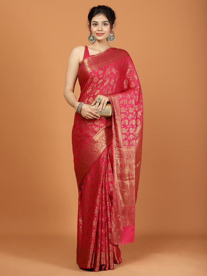 Zari Border Woven Chiffon Saree