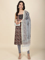 Schiffli Printed Cotton Unstitched Suit Piece With Dupatta