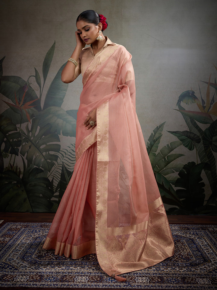 Woven Design Linen Blend Saree
