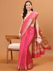 Zari Border Booti Woven Handloom Saree