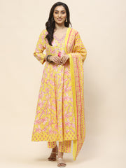 Printed Cotton Suit Set With Dupatta