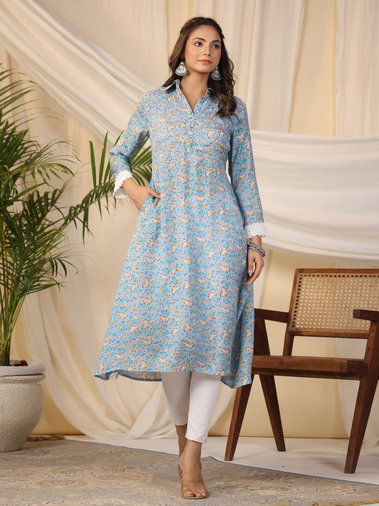 Printed Cotton Blend Kurta