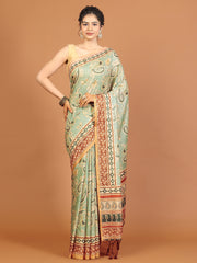 Digital Printed Tussar Woven Saree