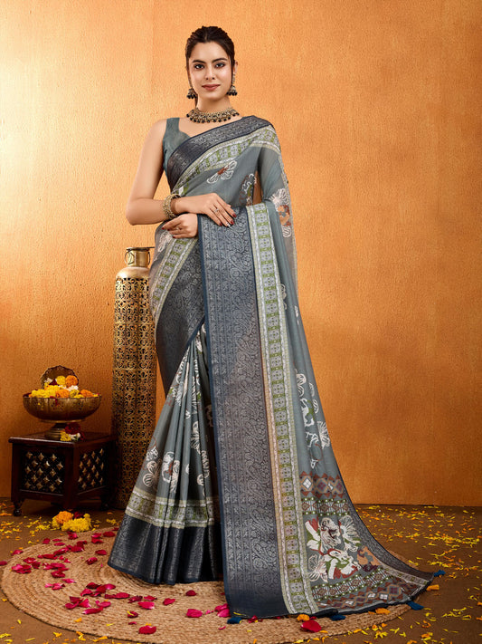 Patola Zari Border Art Silk Woven Saree