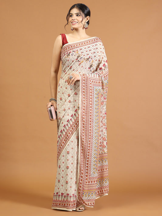 Digital Printed Georgette Saree