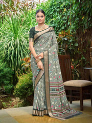 Digital Printed Art Silk Saree