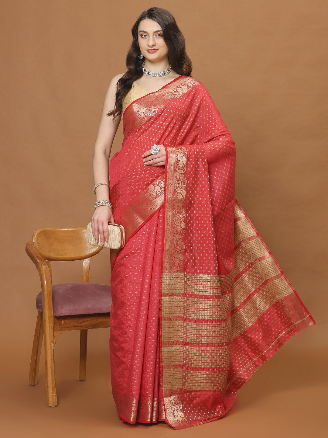 Zari Border Art Silk Woven Saree