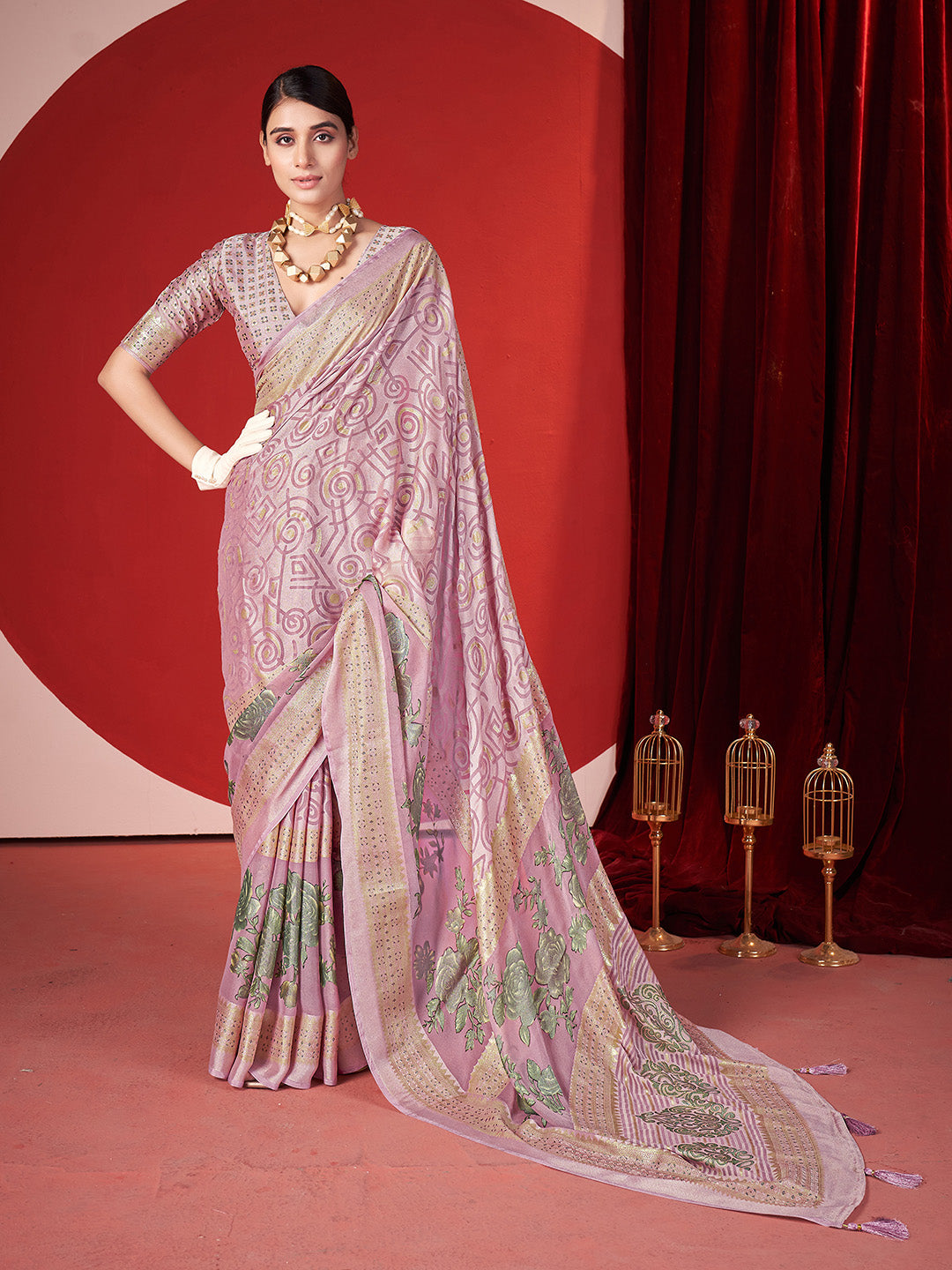 Zari Border Georgette Saree