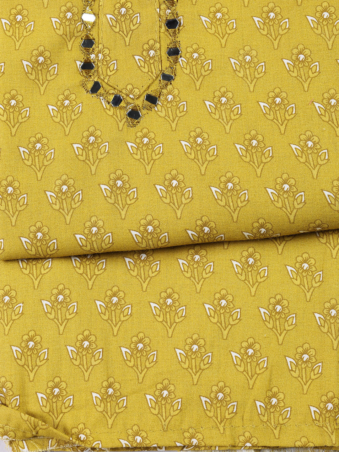 Printed Cotton Blend Unstitched Suit With Dupatta