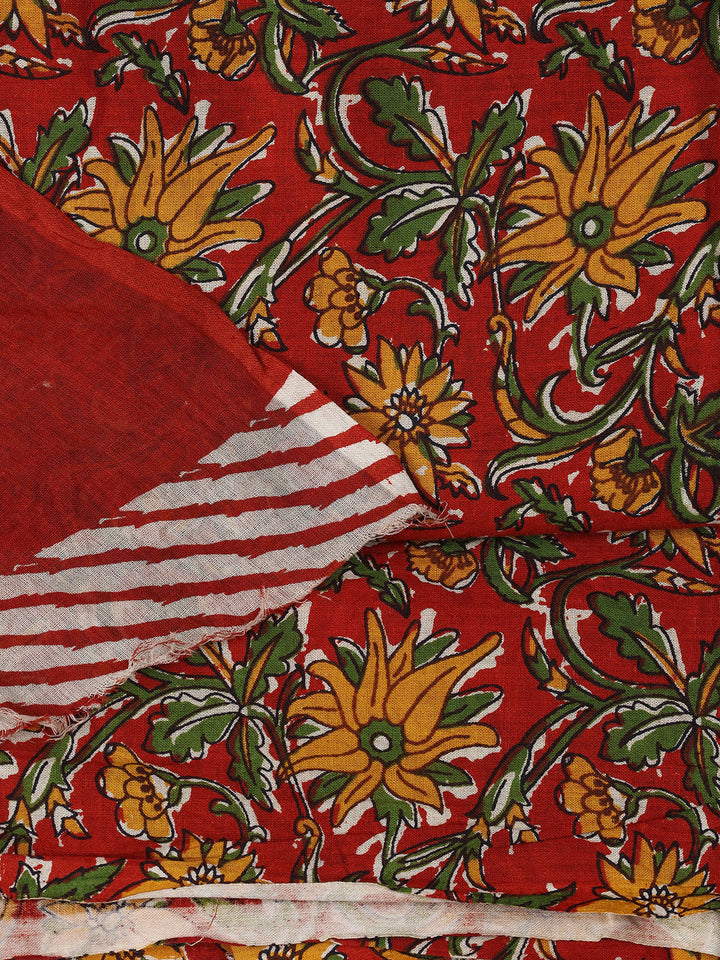 Printed Cotton Blend Unstitched Suit With Dupatta