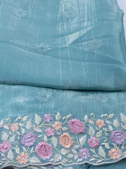 Embroidered Tissue Unstitched Suit With Dupatta