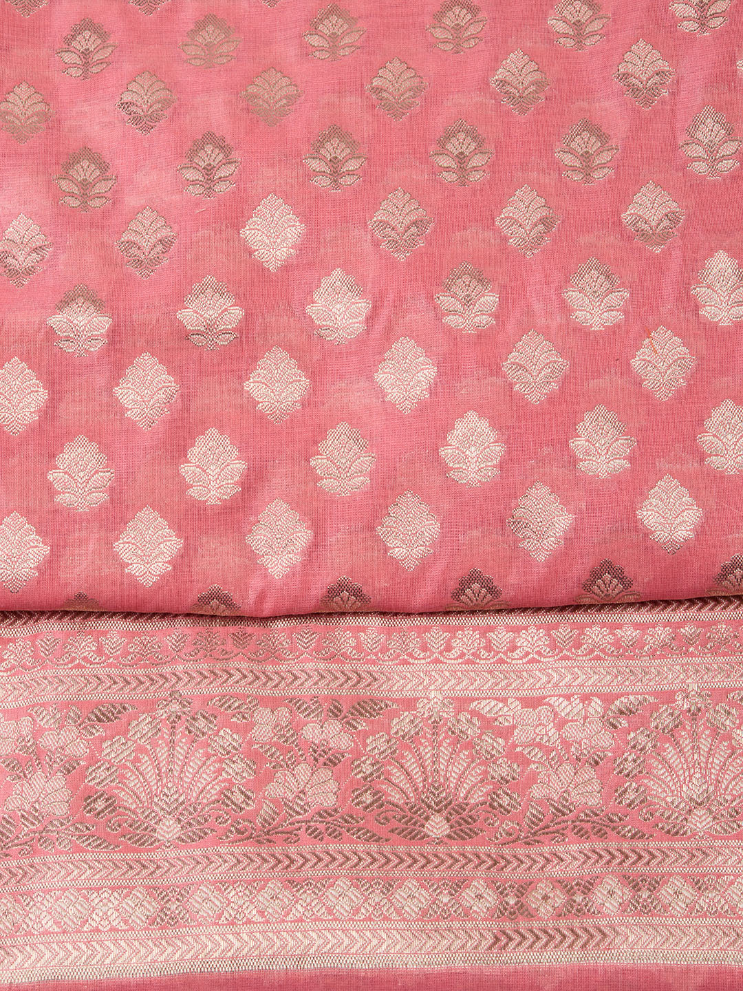 Woven Chanderi Unstitched Suit With Dupatta
