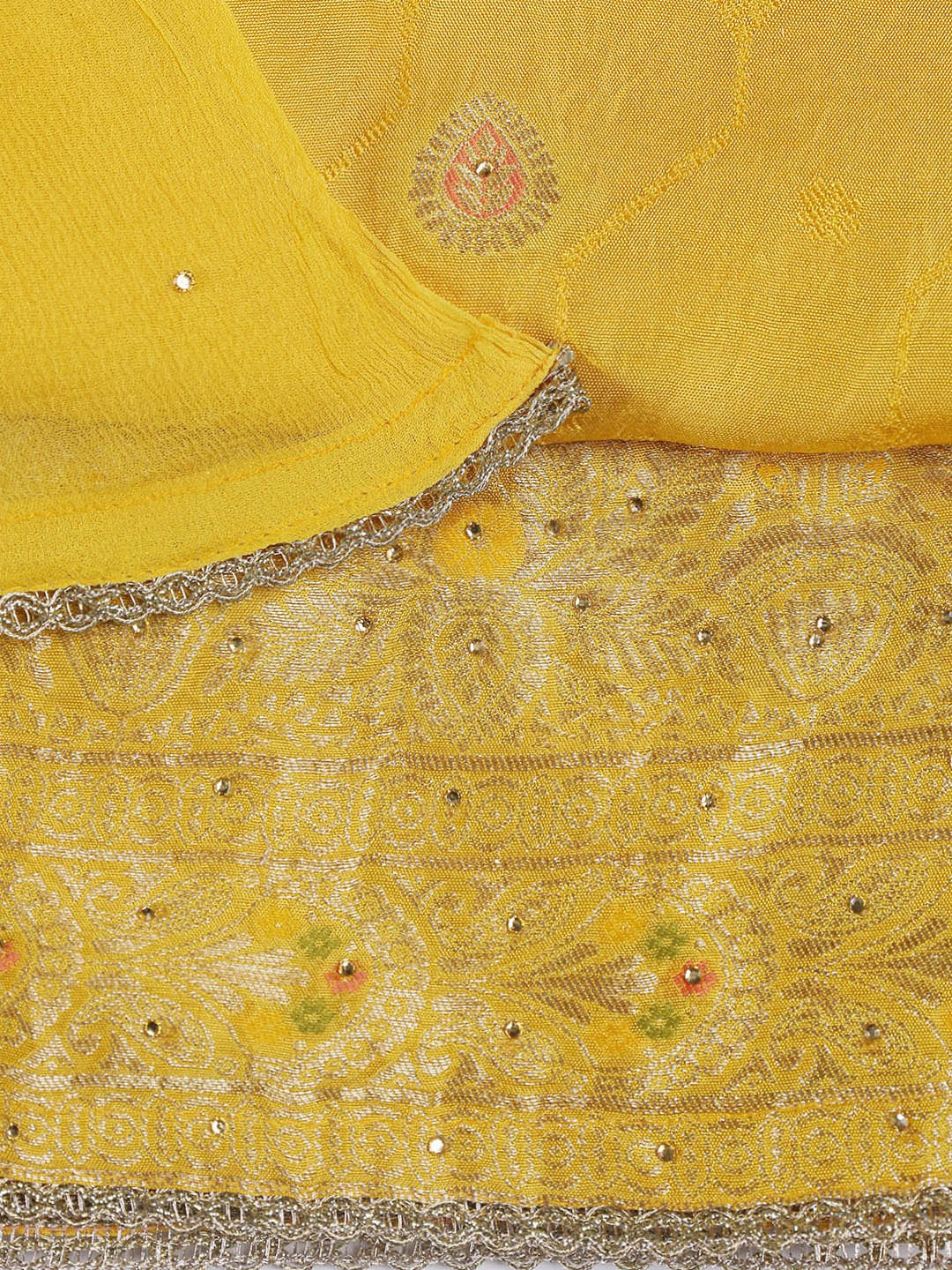 Woven Chanderi Unstitched Suit Piece With Dupatta