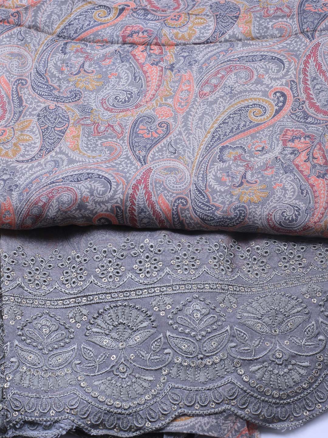 Printed Muslin Unstitched Suit With Dupatta