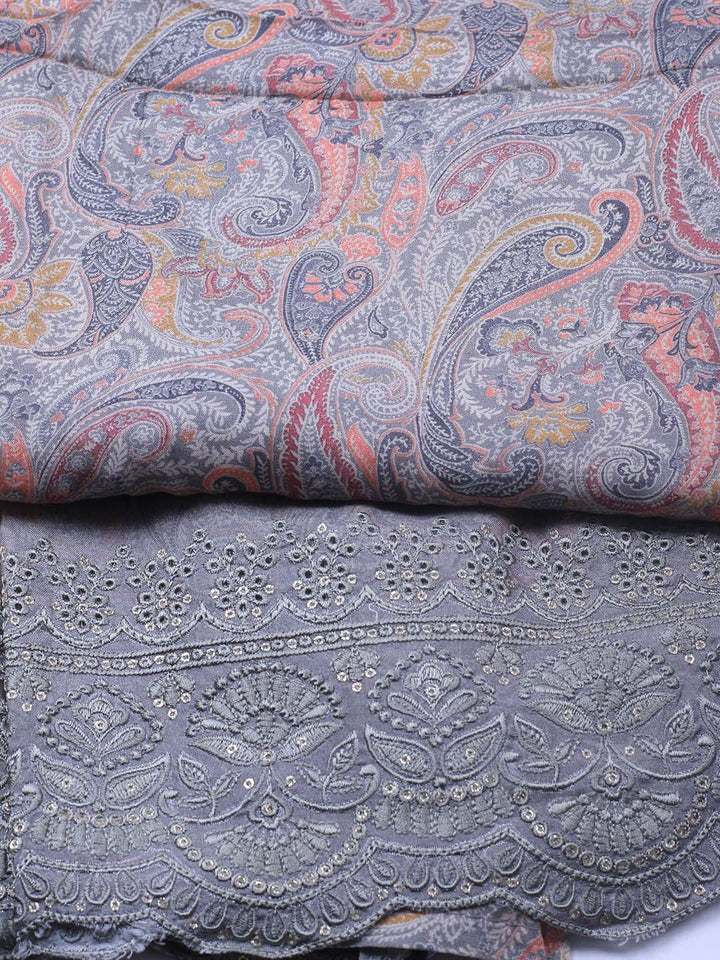 Printed Muslin Unstitched Suit With Dupatta