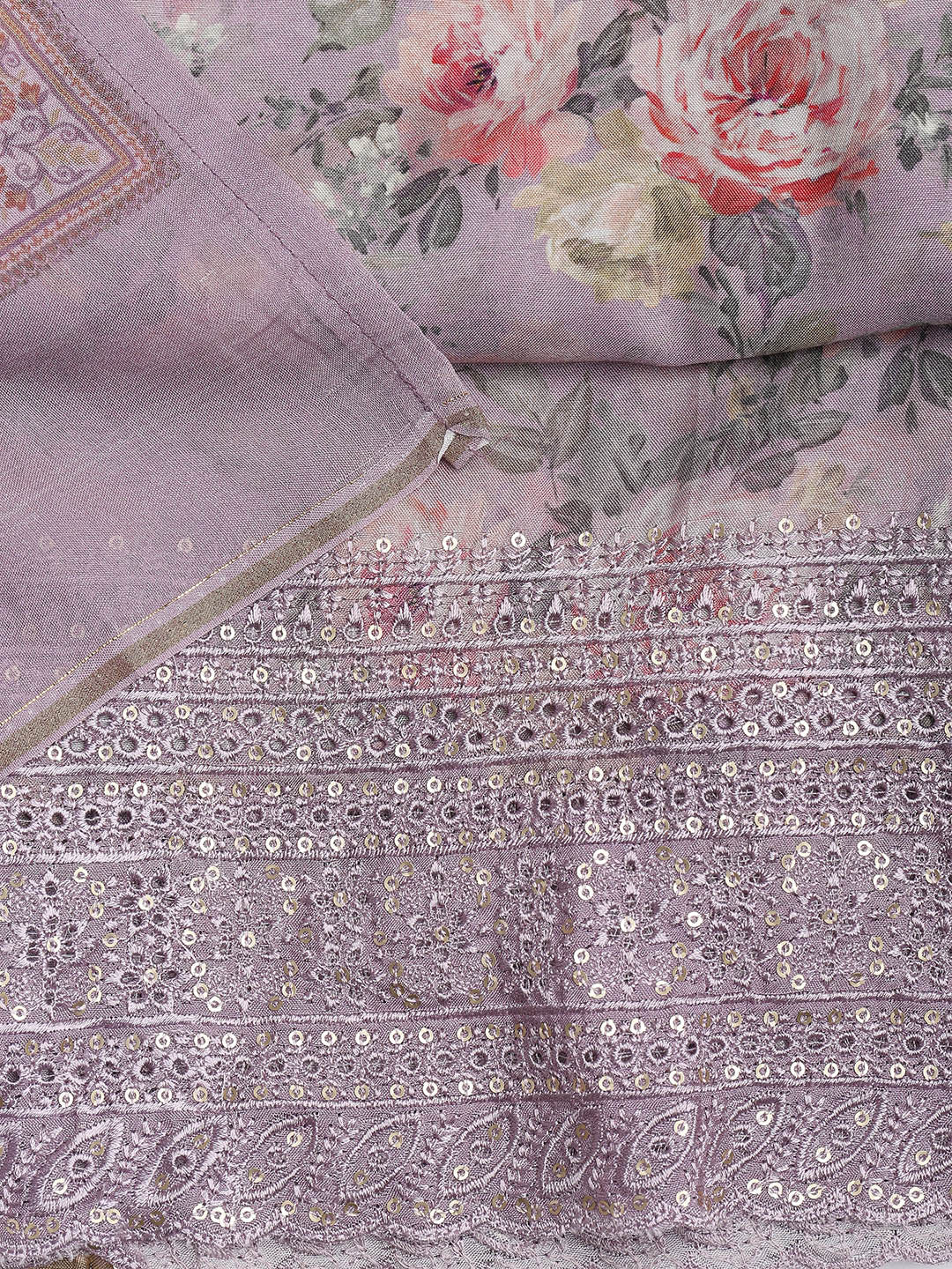Printed Muslin Unstitched Suit With Dupatta