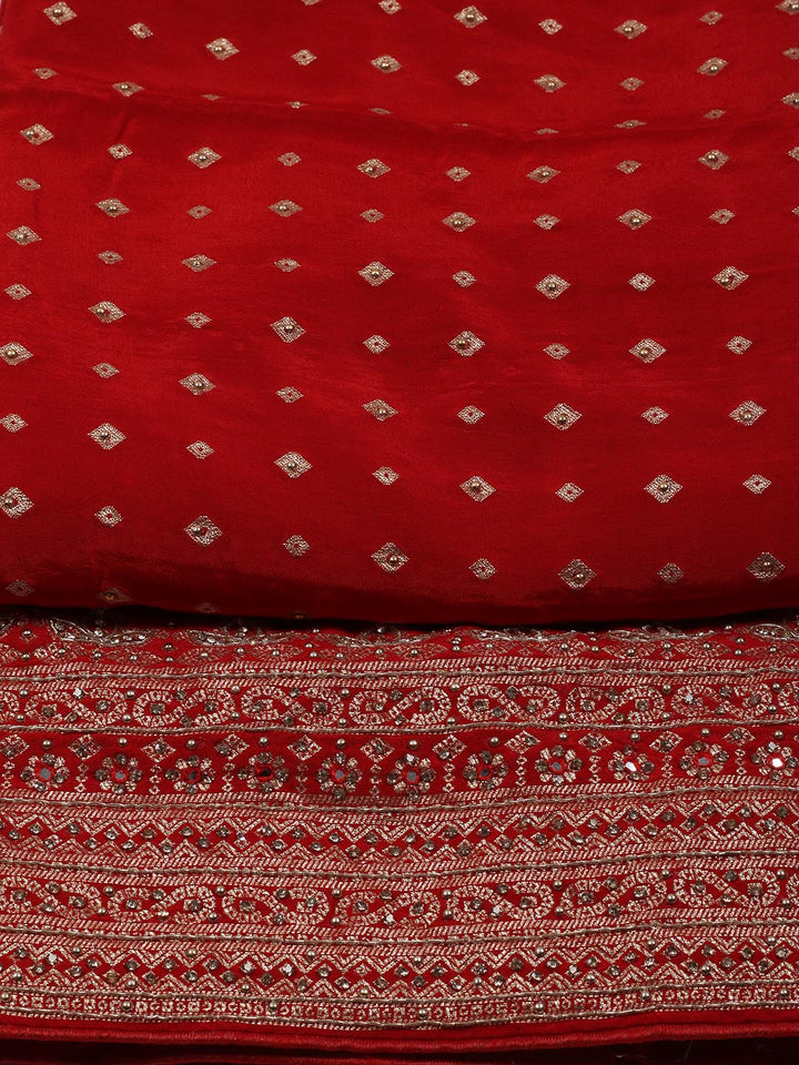 Woven Art Silk Unstitched Suit Piece With Dupatta