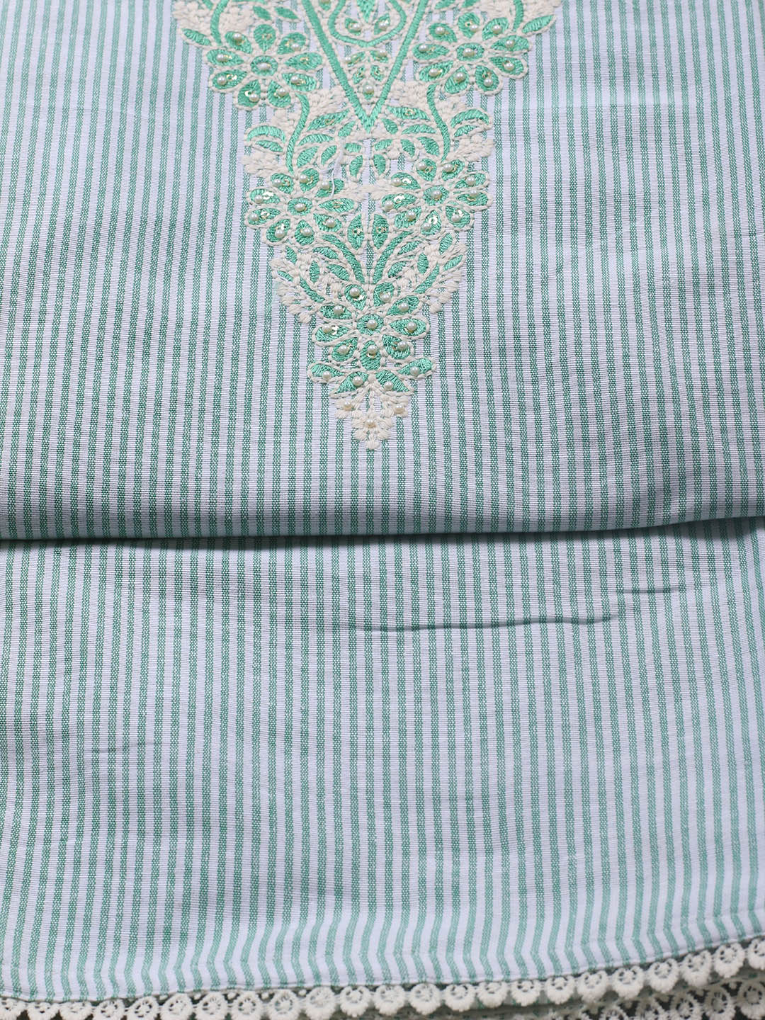 Neck Embroidery Cotton Blend Unstitched Suit With Dupatta