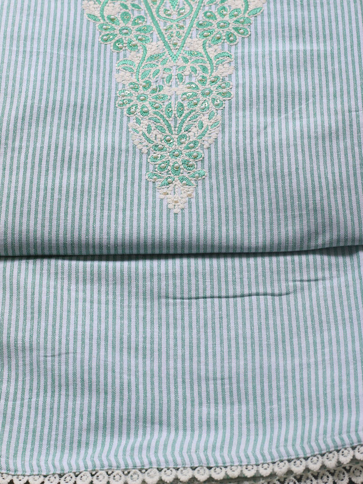 Neck Embroidery Cotton Blend Unstitched Suit With Dupatta
