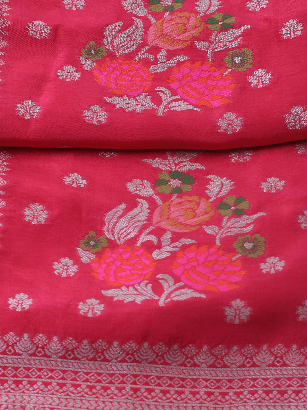 Woven Work Chanderi Unstitched Suit With Dupatta