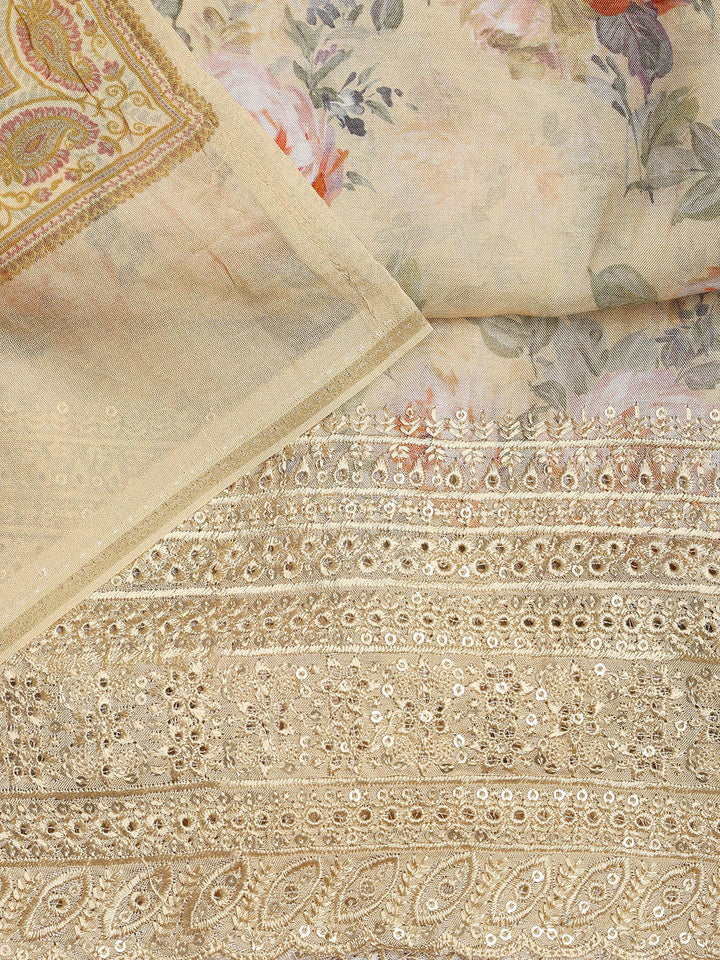 Printed Muslin Unstitched Suit With Dupatta