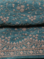 Embroidered OrganzaUnstitched Suit Piece With Dupatta