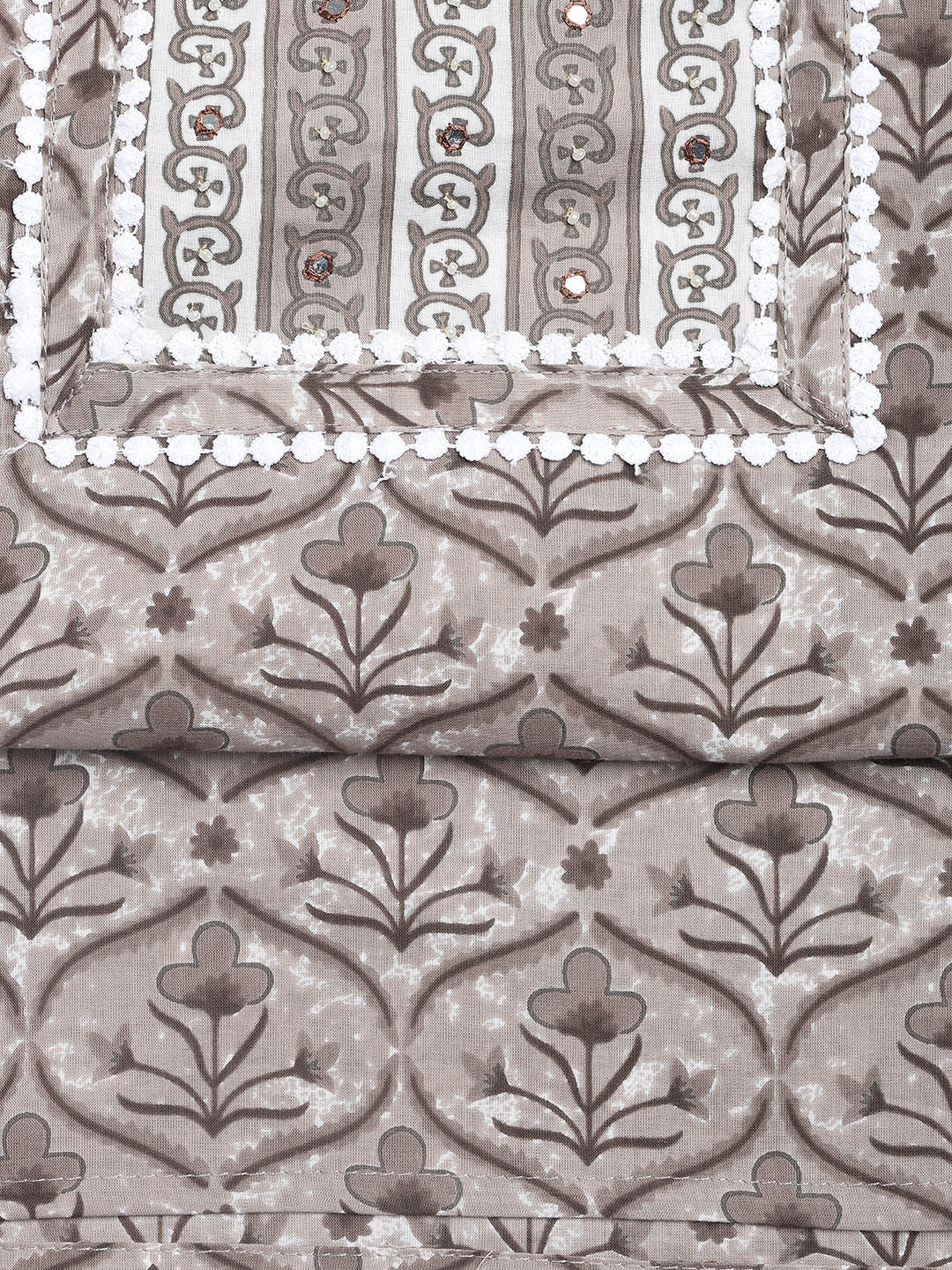 Printed Cotton Blend Unstitched Suit With Dupatta