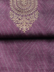 Neck Embroidered Tussar Unstitched Suit Piece With Dupatta