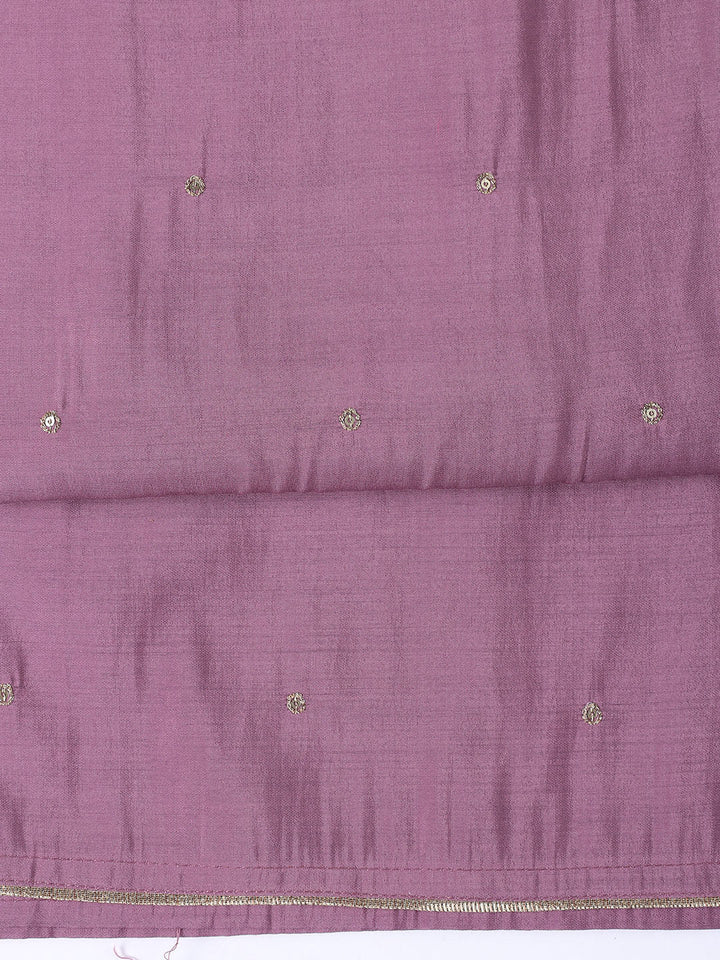 Neck Embroidered Chanderi Unstitched Suit Piece With Dupatta
