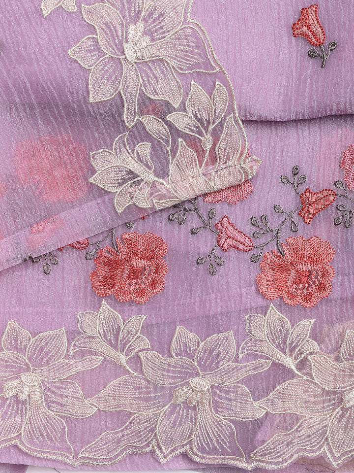 Embroidery Tissue Unstitched Suit With Dupatta