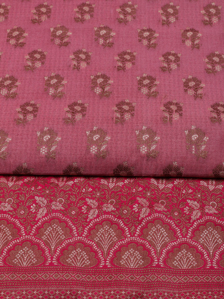 Woven Chanderi Unstitched Suit Piece With Dupatta