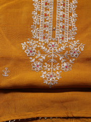 Neck Embroidery Tissue Unstitched Suit Piece With Dupatta