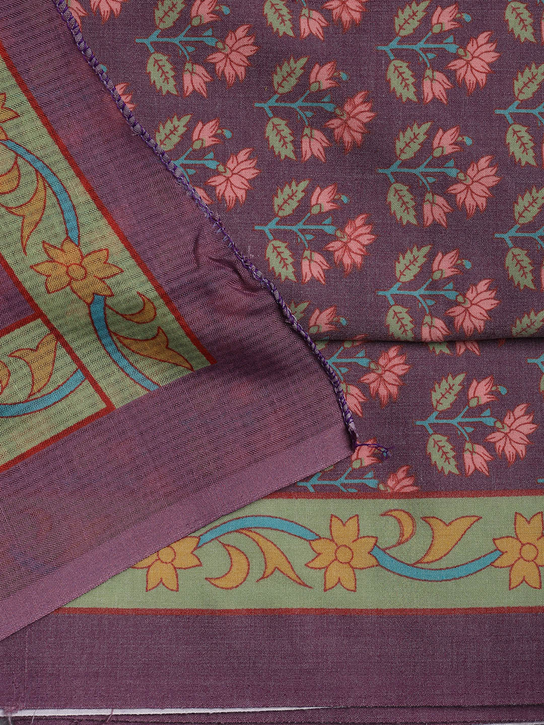 Printed Cotton Blend Unstitched Suit Piece With Dupatta