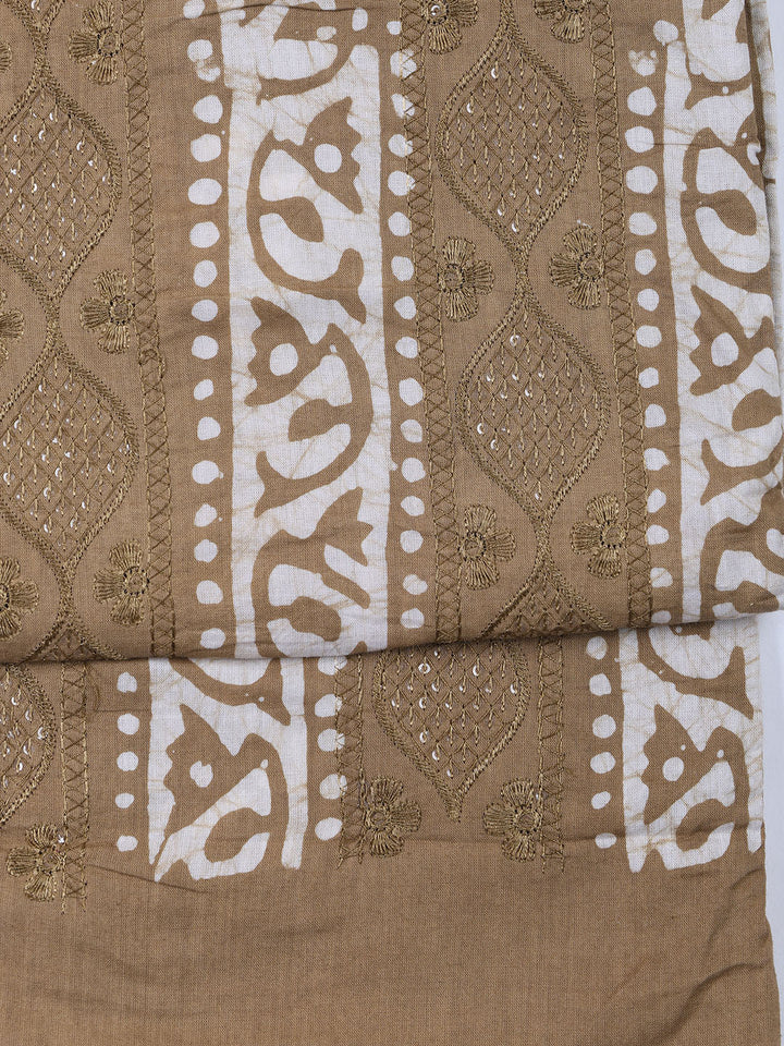 Printed Cotton Blend Unstitched Suit Piece With Dupatta