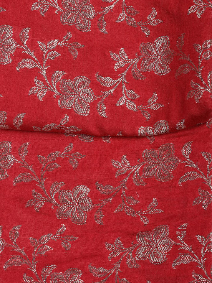 Floral Woven Chanderi Unstitched Suit With Dupatta