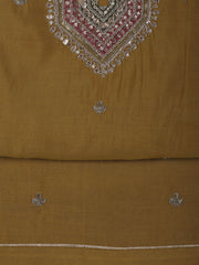 Embroidery Chanderi Unstitched Suit With Dupatta