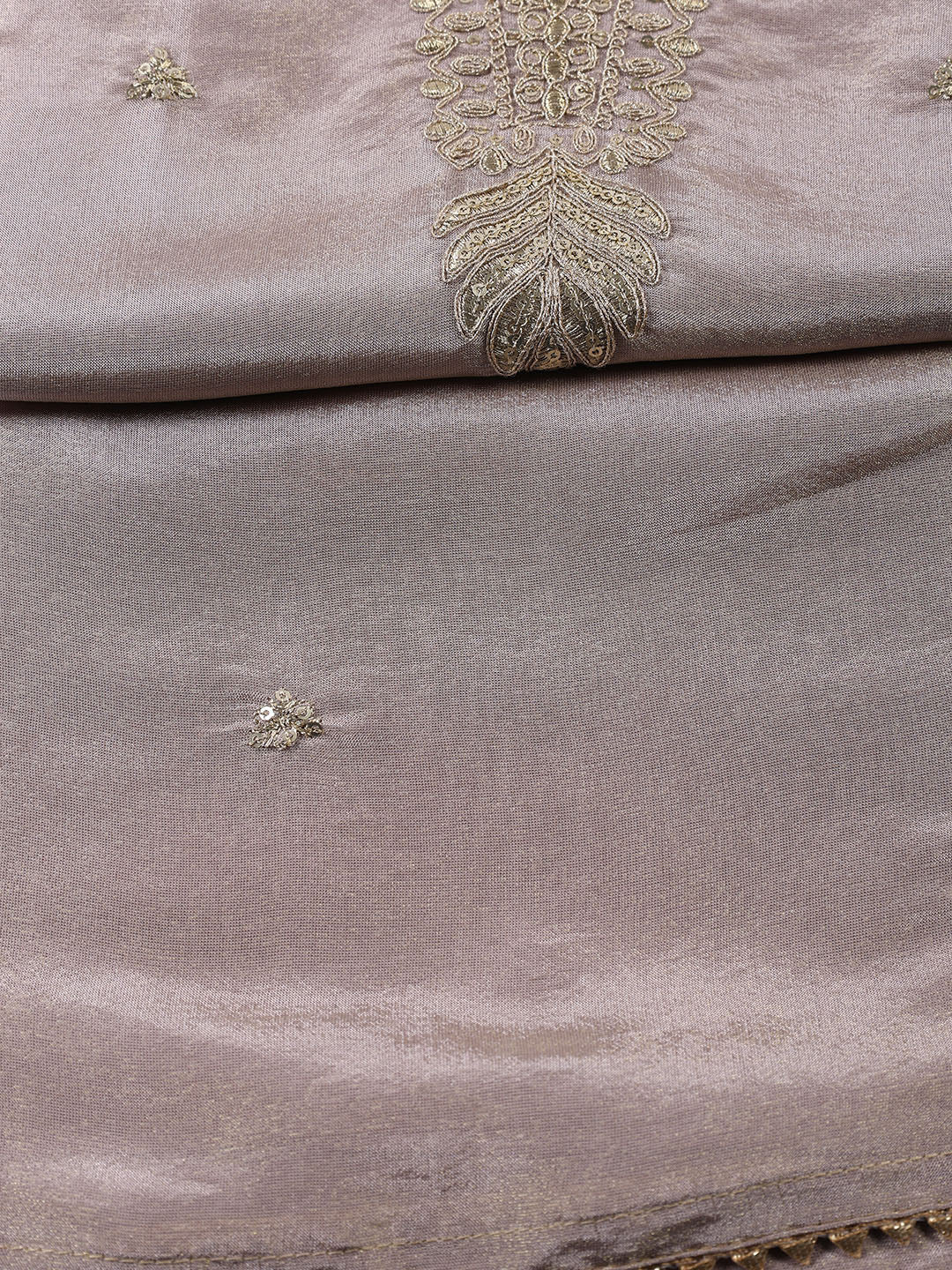 Neck Embroidered Tissue Unstitched Suit With Dupatta