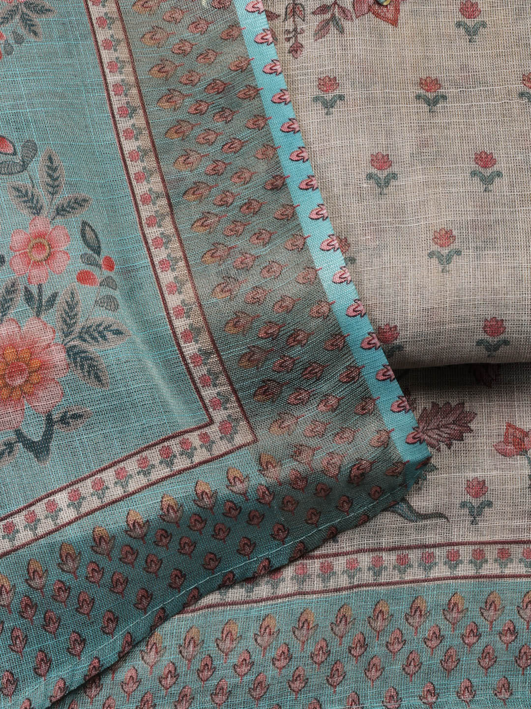 Printed Tissue Unstitched Suit Piece With Dupatta