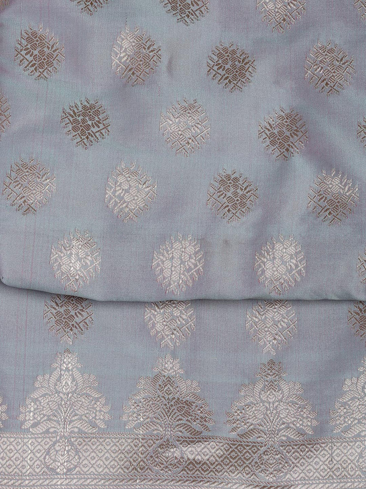 Floral Woven Booti Chanderi Unstitched Suit With Dupatta