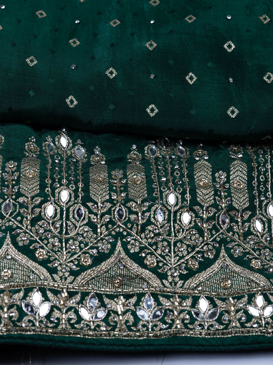 Booti Work Art Silk Unstitched Suit Piece With Dupatta