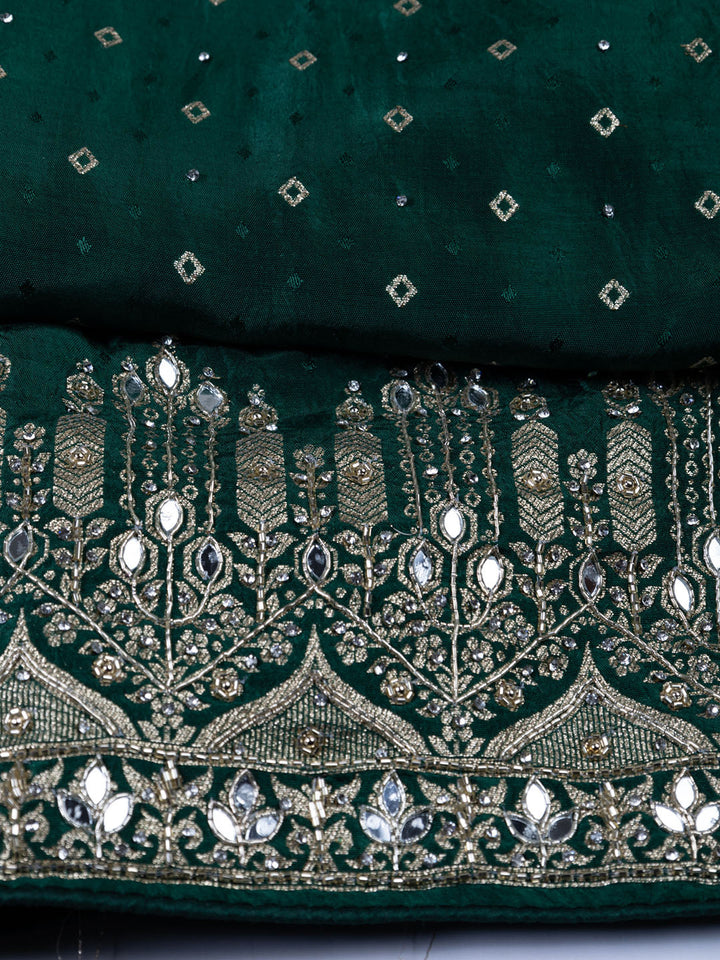 Booti Work Art Silk Unstitched Suit Piece With Dupatta
